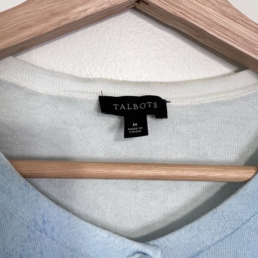 Talbots Charming Cardigan Scenic Riviera Cotton Coastal Novelty Size M - Picture 4 of 9